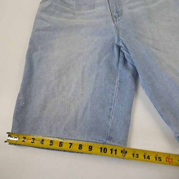 Vintage Y2K God Body Distressed Denim Shorts Baggy Wide Leg Jorts Mens Size 36 - Picture 4 of 11